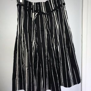 H&M black and white striped skirt, tea length, never worn new with tags